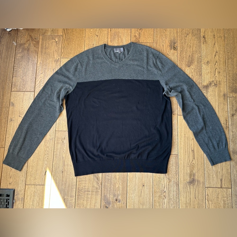 Vince Men’s Colorblock Silk Cashmere Blend Lightweight Sweater size Large